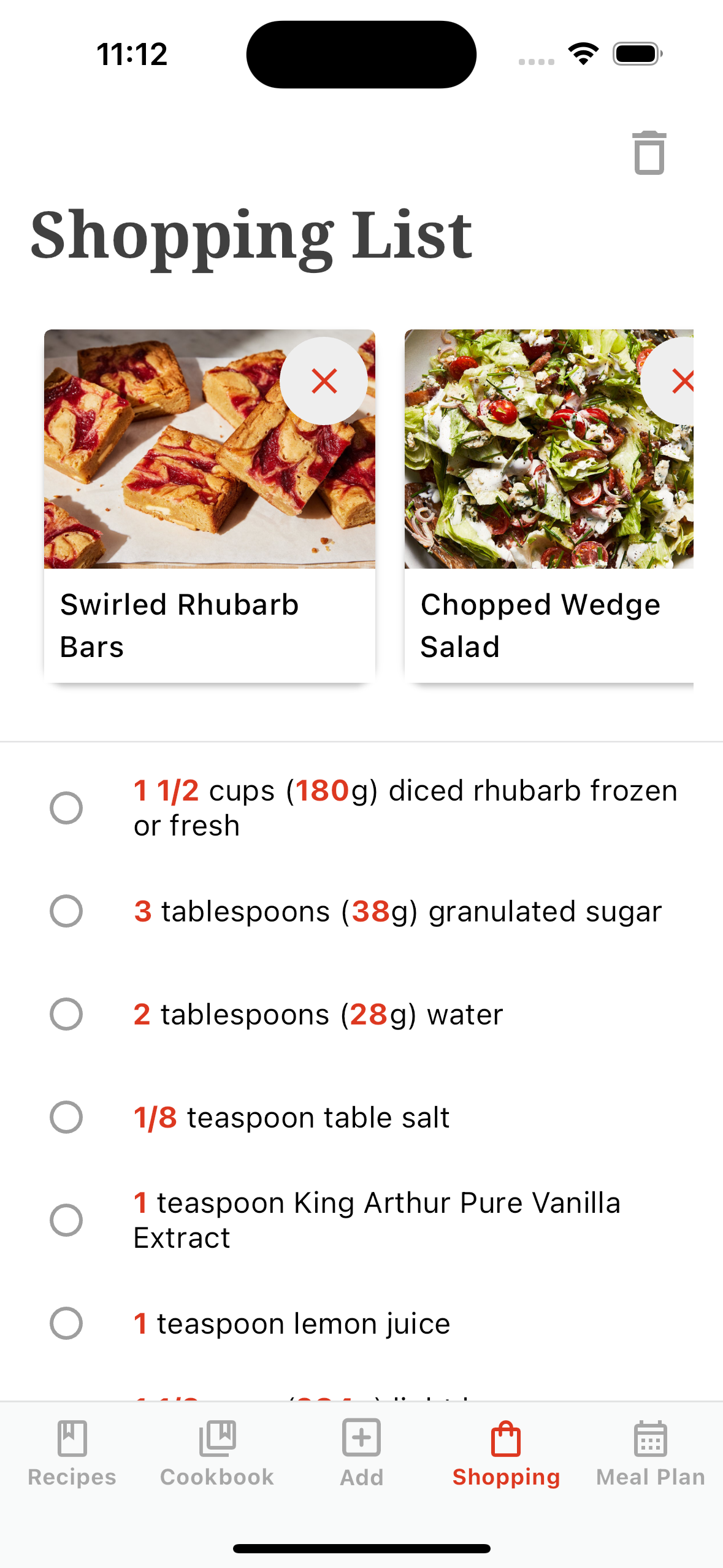 Recipe app preview