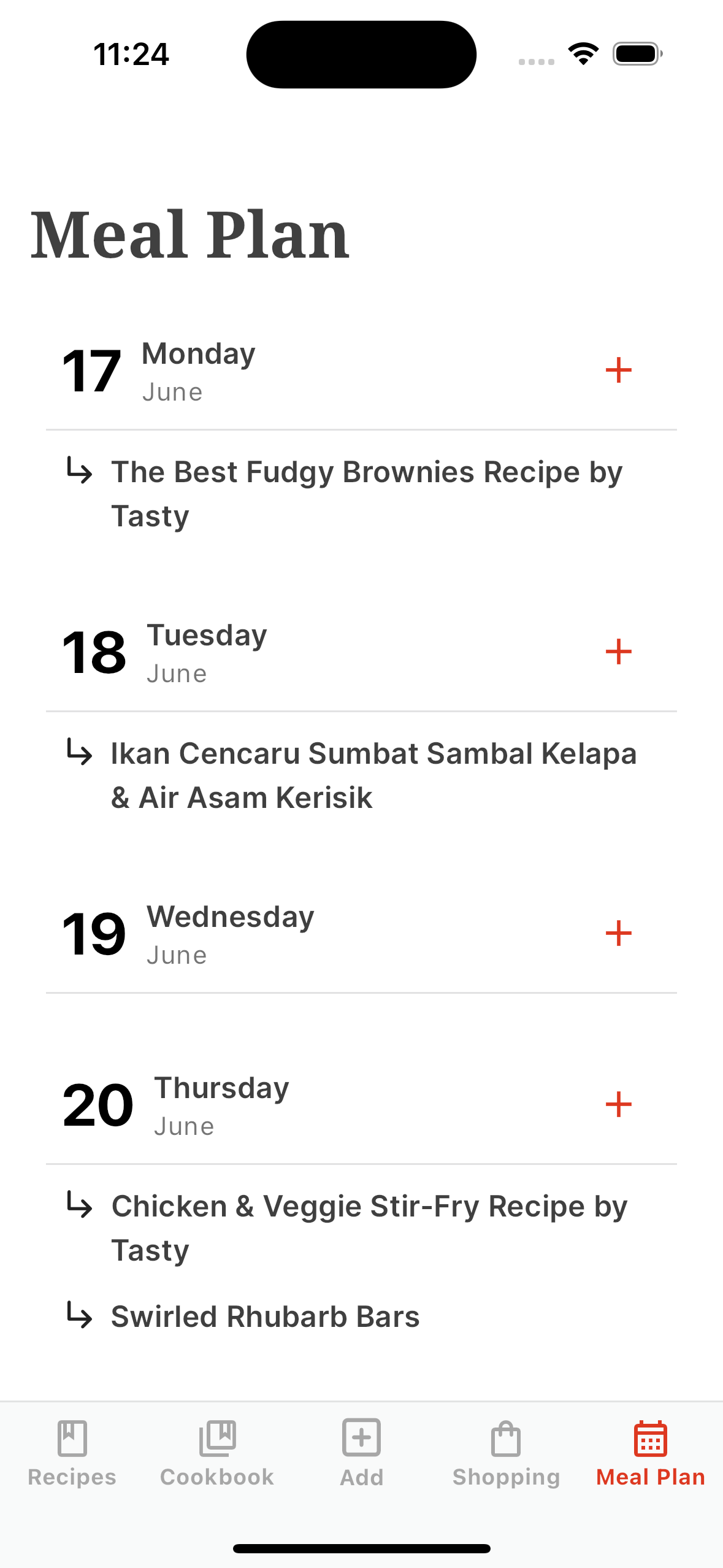 Recipe app preview