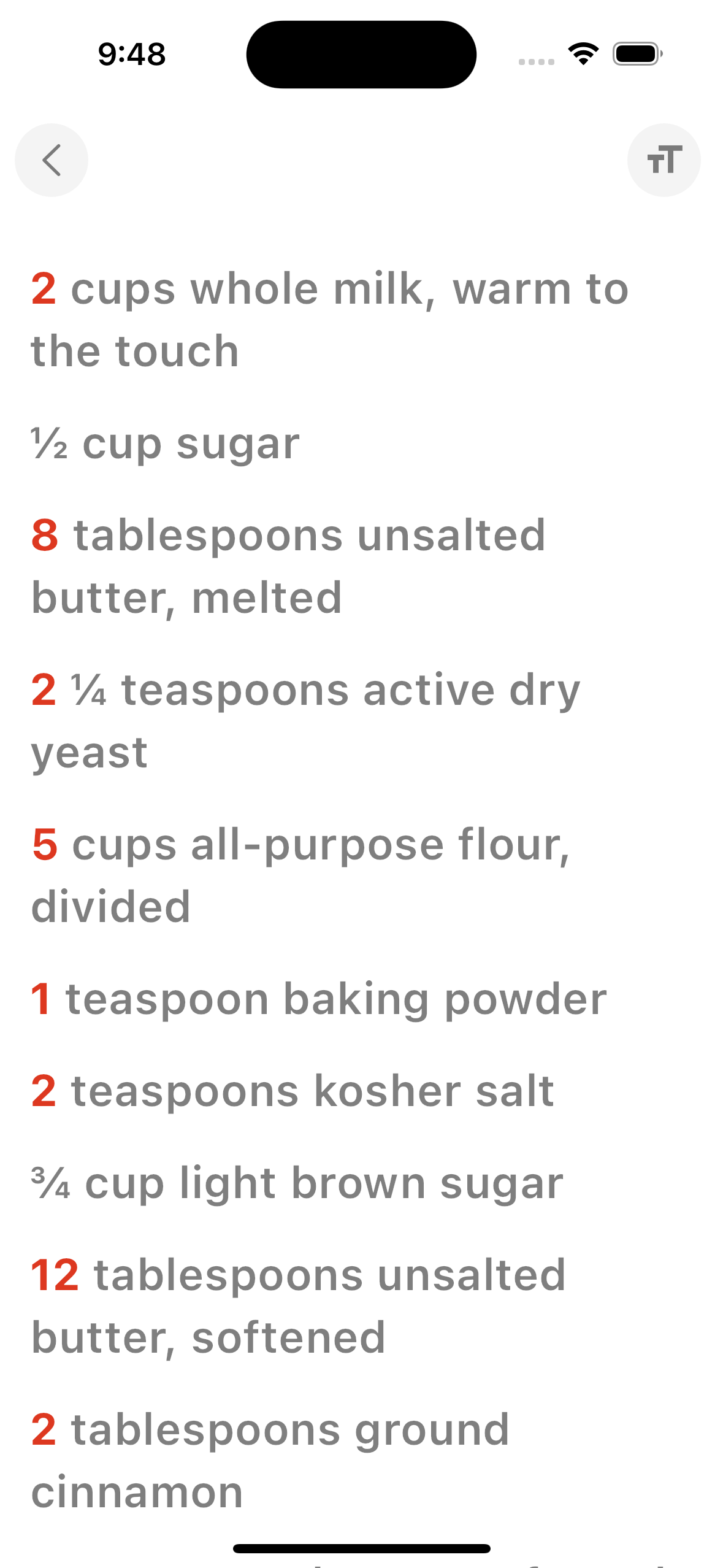 Recipe app preview