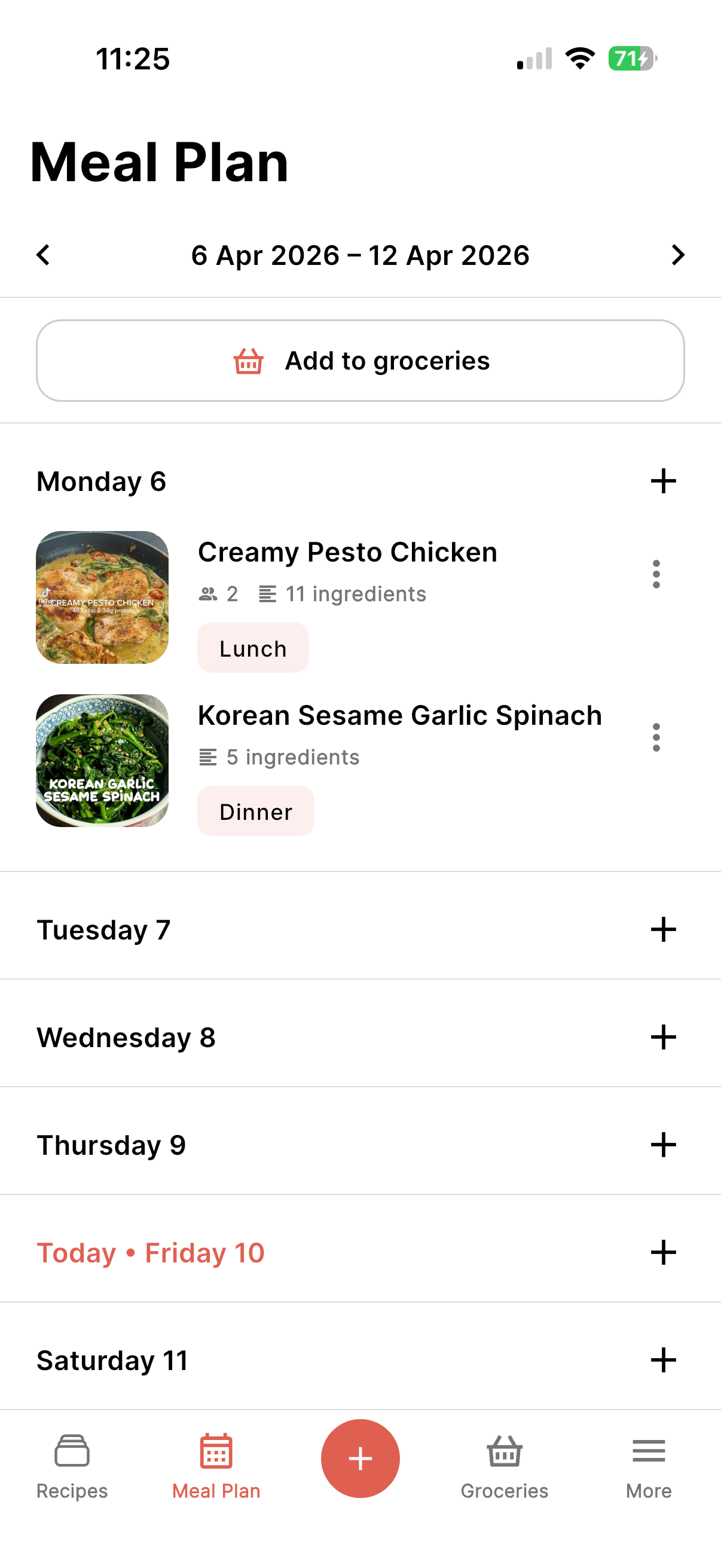 Recipe app preview
